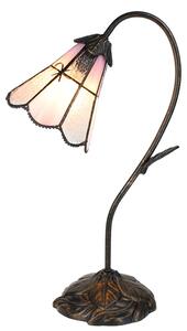 Clayre & Eef Tiffany Tischlampe 48 cm Braun Rosa Poliresina