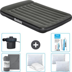 Materasso gonfiabile Bestway - Letto alla francese - 137 x 191 x 30 cm - Verde - Accessori inclusi