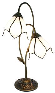 Clayre & Eef Lampada da tavolo Tiffany 61 cm Bianco Marrone Poliresina