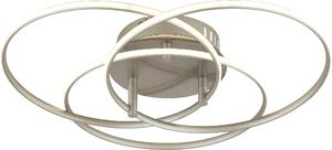 Plafoniera LED, alluminio, argento, bianco neutro, P 45,6 cm