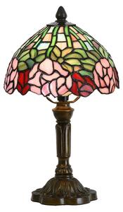 Lampada da tavolo Tiffany Clayre & Eef Ø 21x39 cm Fiori di vetro rosa verde