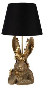 Lampada da tavolo Clayre & Eef a forma di coniglio, Ø 30x55 cm, in plastica color oro