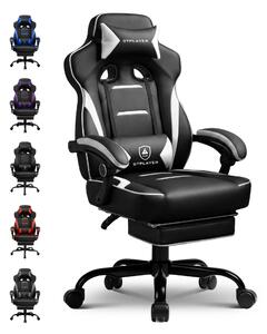 Sedia da gaming GTPLAYER con poggiapiedi, sedia da ufficio ergonomica con capacità di carico di 150 kg, poltrona da gaming con supporto lombare e poggiatesta, sedia da computer regolabile in altezza