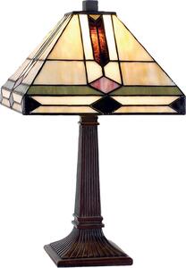 Lampada da tavolo Tiffany Clayre & Eef 30x30x37 cm in vetro marrone verde