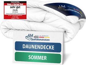 DormiGood | Piumino Premium | 155x220 cm | Piumino estivo | 100% piumino (250g) | Piumino | 155x220 | Piumino estivo | Estate | Leggero | Sottile | Nomite | Downpass