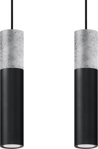 Lampada a sospensione VALERO nero-grigio 2xGU10x40W in cemento architettonico, dimensioni: 100x34x34 cm, IP20, Pure Lume