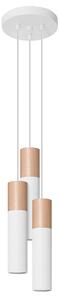 Lampada a sospensione PABLO 3P bianco 3xGU10 10W acciaio/legno 100x20x20cm Sollux Lighting