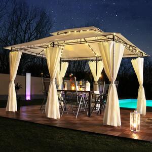 LED - Padiglione 3x4m Padiglione da giardino Minzo Padiglione solare Tenda da giardino Padiglione di design