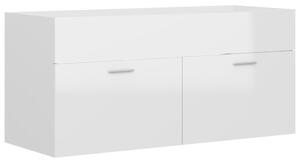Mobile Lavabo Bianco Lucido 100x38,5x46 cm in Legno Multistrato