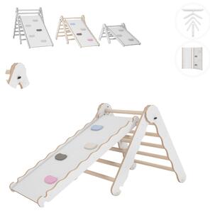 Struttura di arrampicata per interni MAMOI®, triangolo di arrampicata in legno con scivolo, torre di arrampicata con tavola di scorrimento, arco di arrampicata con scivolo per bambini, arco in legno per parco giochi da 1/2/3 anni