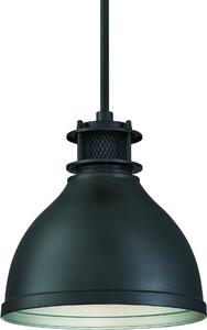 Lampada a sospensione industriale vintage in metallo gun metal con 1 sorgente luminosa
