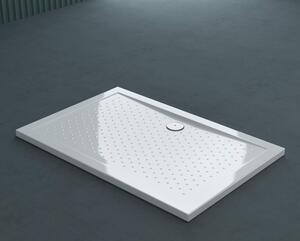 Doporro Piatto Doccia Antiscivolo con Piletta 80x90x4cm, Piatto Doccia Lucia02AR in Acrilico incl. Piletta di Scarico (AL01), Forma: Quadrato, Bianco