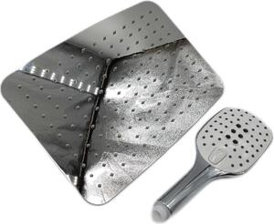 JOHO 304 Colonna Doccia senza Miscelatore in Acciaio Inox 304 Cromato Set Doccia a Pioggia con Soffione e Doccetta a Mano 35×25cm