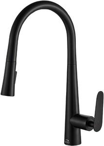 NALDA U' miscelatore per lavello a pavimento con doccetta estraibile Vetroceramica, nero, 415 mm, efficienza energetica, BAY_769D