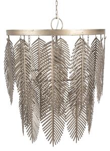 Lampada a sospensione Clayre & Eef Ø 42x52 cm Foglie di ferro grigio oro
