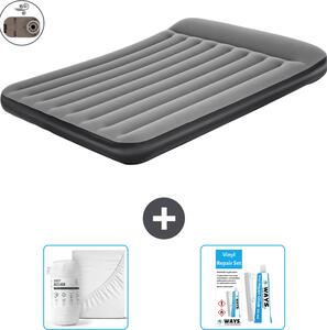 Materasso gonfiabile Bestway - 2 persone - 152 x 203 x 30 cm - Grigio - Accessori inclusi