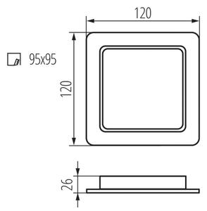 Kanlux 36535 - Plafoniera per controsoffitto TAVO LED/9W/230V 3000/4000/6000K 12x12 cm IP44