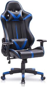 Sedia da gioco Bolt Edge – Blu/Nero – Schienale e braccioli – Regolabile – Ergonomica
