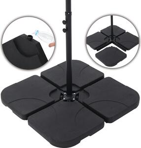 Set di 4 portaombrelli, riempibile con 60 litri d'acqua o 80 kg di sabbia Base incrociata