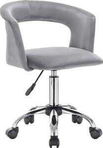 Sedia da ufficio - Velluto - Grigio chiaro - Ergonomica - Regolabile in altezza