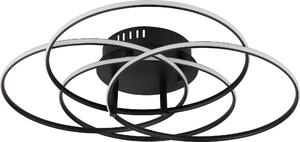 Plafoniera LED, alluminio, nero, bianco neutro, P 51,5 cm
