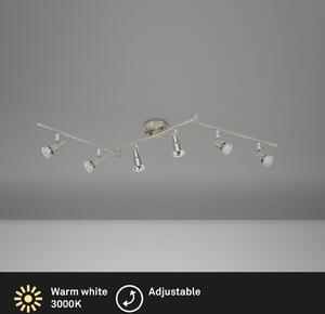 Faretto LED per soffitto orientabile e inclinabile 6xGU10 18W nichel opaco Briloner