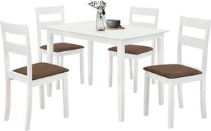 Set da tavolo Damir con 4 sedie - bianco