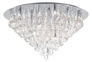 Orion DLU 2516/75-Plafoniera di cristallo CELESTE 12xG9/40W/230V diametro 75 cm cromo