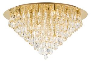 Orion DLU 2516/75-Plafoniera di cristallo CELESTE 12xG9/40W/230V diametro 75 cm oro