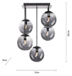 JUST LIGHT. 14602-18 - Lampadario a sospensione con supporto rigido WIDOW 5xE14/25W/230V nero