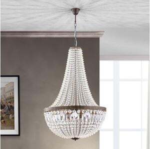 Orion HL 6-1497/6 - Lampadario di cristallo a sospensione con catena ARILA 6xE27/60W/230V marrone/patina