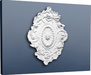 Orac R22 Luxxus Rosone da soffitto Rosone Cornice Profilo decorativo Stucco Classico Antico Floreale Decorazione da parete Bianco | 77 Cm Diametro