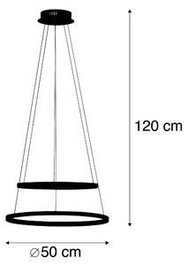 Lampada a sospensione anello antracite LED dimm - ANELLA Duo