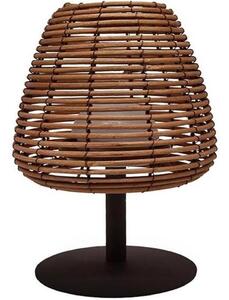 BOHEME bianco caldo/bianco dimmerabile in rattan naturale Lampada da tavolo a LED senza fili H25cm