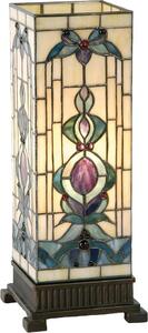 Clayre & Eef Lampada da tavolo Tiffany 18x18x45 cm Vetro blu beige