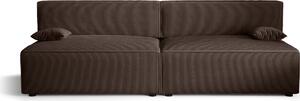 Divano letto Alvito X2, colore: marrone cioccolato. Materiale: velluto a coste. A: L: 272 cm, A: 85 cm, L: 94 cm, divano con rete e funzione letto, divano letto, divano letto, divano letto, divano letto