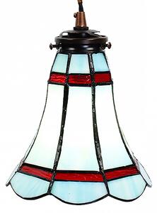 Clayre & Eef lampada a sospensione Tiffany Ø 15x115 cm vetro blu rosso