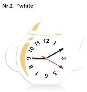 Orologio da cucina decorativo a forma di teiera Bianco