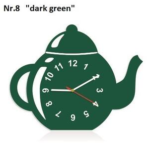 Orologio da cucina decorativo a forma di teiera Verde scuro