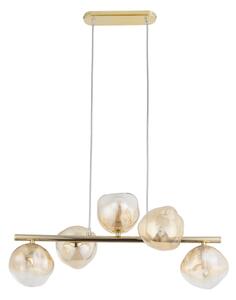 Brilagi - Lampadario a sospensione con cavo VULCANO 5xG9/8W/230V oro/beige fumé