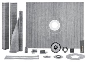 Set di soglie per doccia, set di piatti doccia - 60x48 pollici - Con flangia centrale da 2'' - ABS - Impermeabile