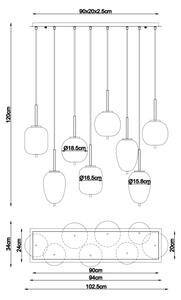 Globo 15345-8A - Lampadario a sospensione con filo BLACKY 8xE14/40W/230V ottone