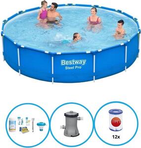 Bestway Steel Pro, piscina in acciaio, rotonda - 396x84 cm - 4 pezzi, modello S22756