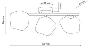 Brilagi - Lampadario a plafone VULCANO 3xG9/8W/230V oro/beige fumé