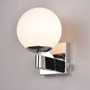 Trio Lighting Kula applique per bagno paralume vetro IP44 cromo