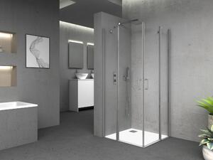 Cabina doccia 90x90 MARWELL Neptun II ingresso angolare cromato - 90x90x195cm - doccia in vetro con ingresso angolare - con porta girevole - profili in alluminio di alta qualità