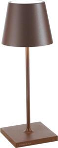 Zafferano Lampada a led da tavolo Poldina Pro Mini Corten ricaricabile e dimmerabile con batteria fino a 12 ore
