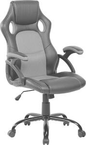 Sedie per ufficio Rebecca Mobili con rotelle in similpelle e nylon, nero e grigio
