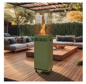 Planika Faro GAS - Caminetto a gas da esterno 142x36 cm 8kW verde + copertura di protezione