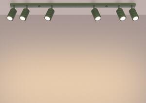Lampada da soffitto KARBON 6L verde oliva 6xGU10 10W alluminio 16.5x6.5x117cm Sollux Lighting